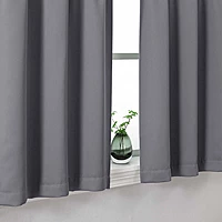 Patin Solid Thermal Window Curtains 2 Panels, Dual Rod Pocket