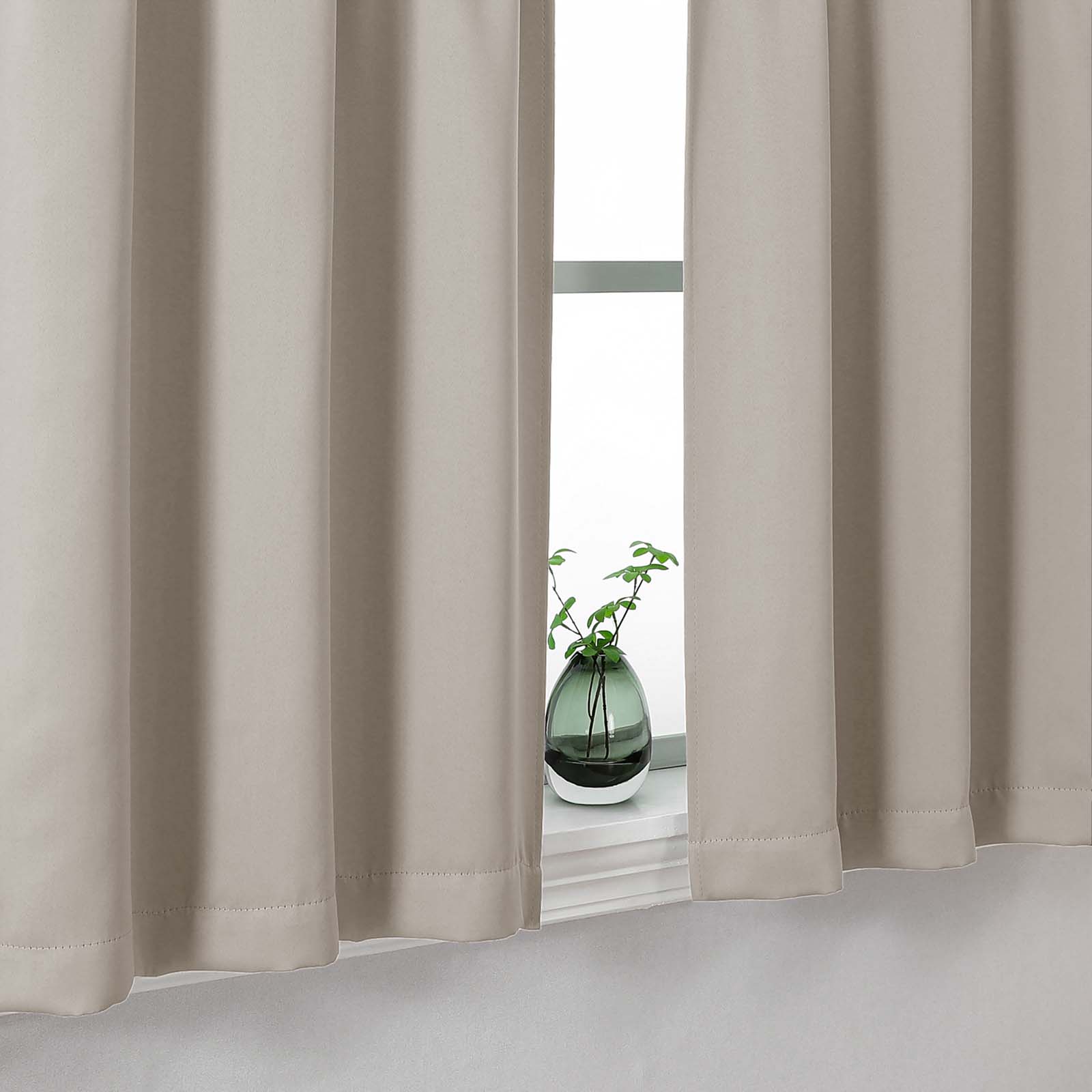 Patin Solid Thermal Window Curtains 2 Panels, Dual Rod Pocket