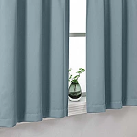 Patin Solid Thermal Window Curtains 2 Panels, Dual Rod Pocket