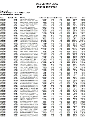 Diario De Ventas Ex