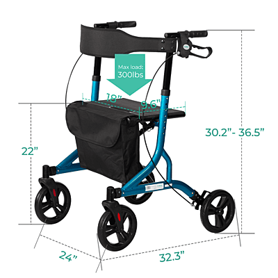 OmniX 8" Side Folding Rollator 012CB