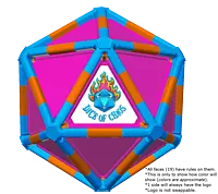Full Dice - Darts-Teal-DarkOrange-DeepPink