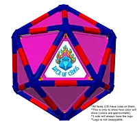 Full Dice - Table Tennis-Blue-Red-DeepPink