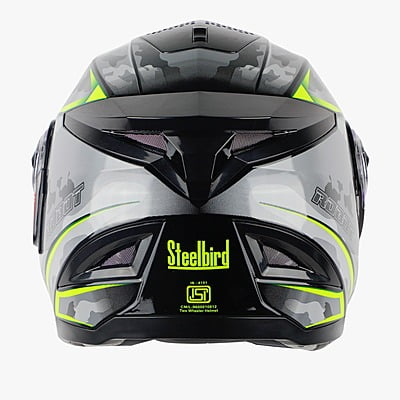 STEELBIRD SBH-17 ROBOT CAMO MATT BLACK/NEON C/V (L)