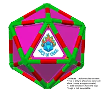 Full Dice - Table Tennis-LimeGreen-Red-DeepPink