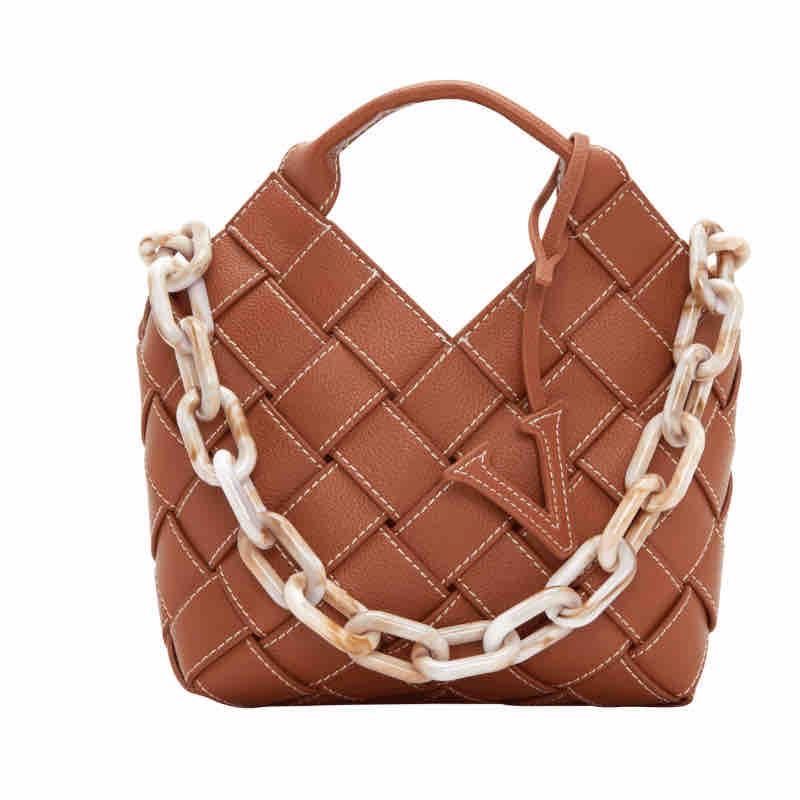 VERED MAILLARD PLEATED COWHIDE BAG BROWN