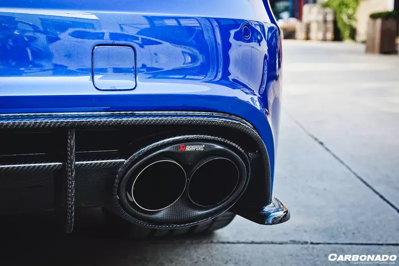 2013–2018 Audi RS6 Avant MN Style Carbon Fiber Rear Cap Splitters | Aggressive Rear Quarter Accents