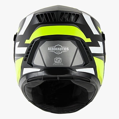 STEELBIRD SBH-40 ISS SPEED GLOSSY BLACK/NEON C/V 600 MM