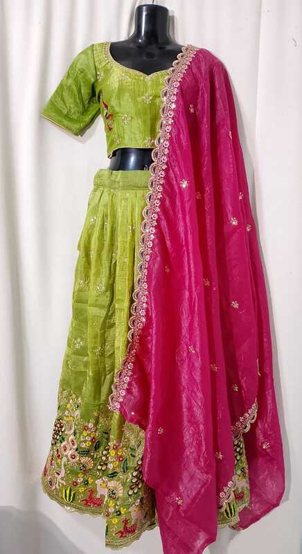 K22: Ready To Ship A Beautiful Designer Embroidery Work Lehenga Set