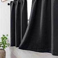 Patin Solid Thermal Window Curtains 2 Panels, Dual Rod Pocket