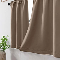 Patin Solid Thermal Window Curtains 2 Panels, Dual Rod Pocket