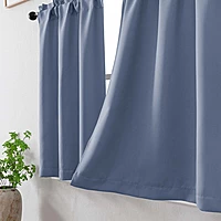 Patin Solid Thermal Window Curtains 2 Panels, Dual Rod Pocket