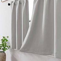 Patin Solid Thermal Window Curtains 2 Panels, Dual Rod Pocket