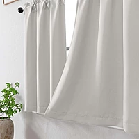 Patin Solid Thermal Window Curtains 2 Panels, Dual Rod Pocket