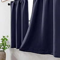 Patin Solid Thermal Window Curtains 2 Panels, Dual Rod Pocket