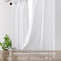 Patin Solid Thermal Window Curtains 2 Panels, Dual Rod Pocket