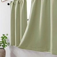 Patin Solid Thermal Window Curtains 2 Panels, Dual Rod Pocket