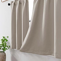 Patin Solid Thermal Window Curtains 2 Panels, Dual Rod Pocket
