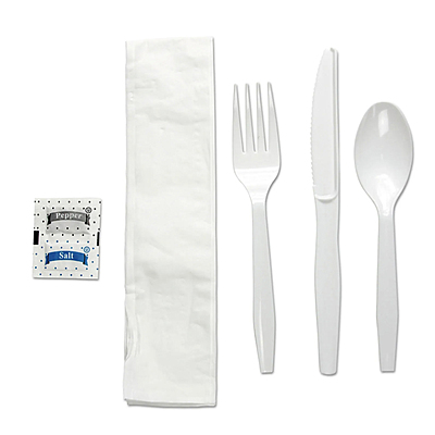 Cutlery kit 6 medium weight 250/case, white