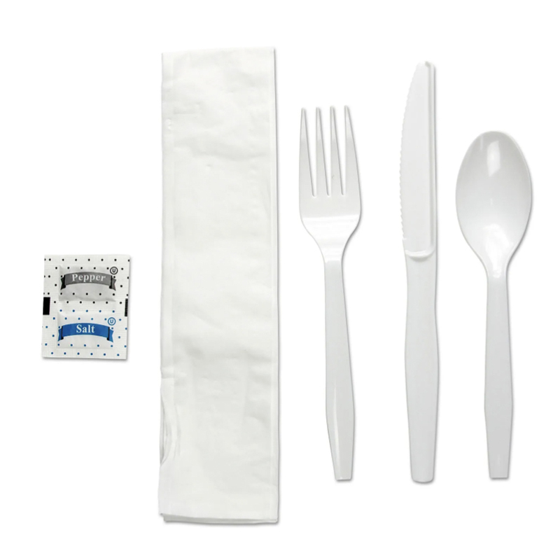 Cutlery kit 6 medium weight 250/case, white