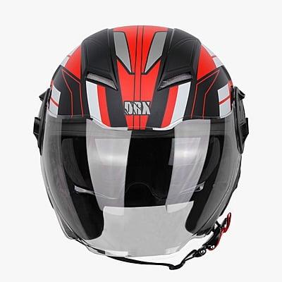 STEELBIRD SBH-31 DRX ISS PACE GLOSSY BLACK/RED C/V (L)