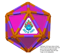 Full Dice - Table Tennis-DarkOrange-Purple-DeepPink