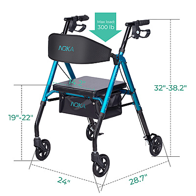 RollaGo 6" Wide Back Aluminum Rollator 033CB RollaGo 6" Wide Back Aluminum Rollator 033CB