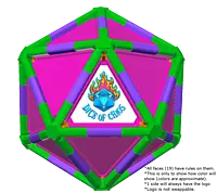 Full Dice - Disc Golf-LimeGreen-Purple-DeepPink