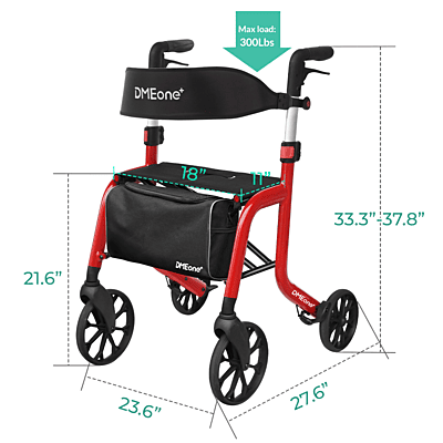 Samba Side-Folding Aluminum Rollator 035RD