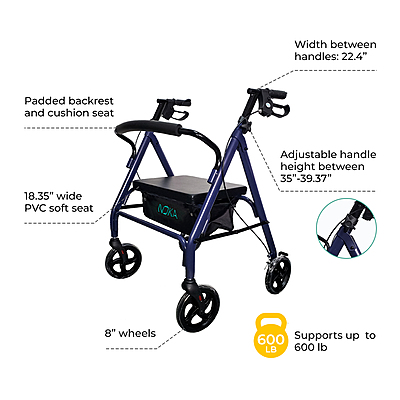 036BL Rollamax Heavy Duty Rollator – 8''Wheels 036BL Rollamax Heavy Duty Rollator – 8''Wheels