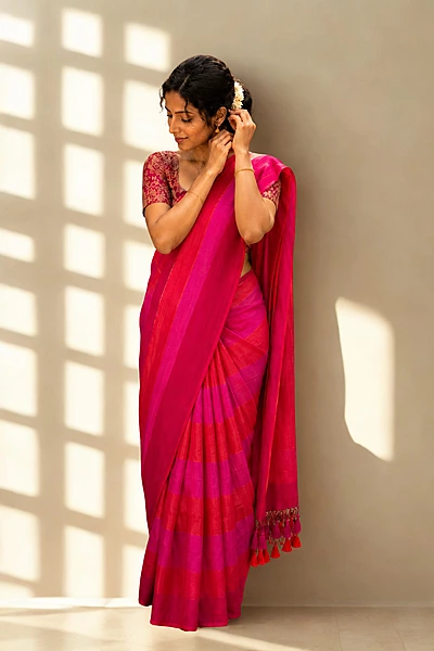 Mul cotton without blouse pink