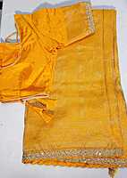 J318: Ready To Ship Beautiful Banarasi Kadhi Georgette Saree With Stitched Blouse