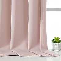 Patin Solid Thermal Window Curtains 2 Panels, Dual Rod Pocket