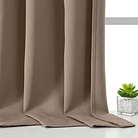Patin Solid Thermal Window Curtains 2 Panels, Dual Rod Pocket