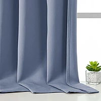 Patin Solid Thermal Window Curtains 2 Panels, Dual Rod Pocket