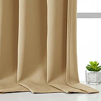 Patin Solid Thermal Window Curtains 2 Panels, Dual Rod Pocket