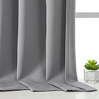 Patin Solid Thermal Window Curtains 2 Panels, Dual Rod Pocket