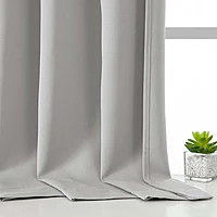 Patin Solid Thermal Window Curtains 2 Panels, Dual Rod Pocket