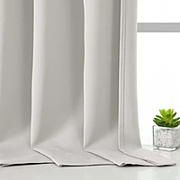 Patin Solid Thermal Window Curtains 2 Panels, Dual Rod Pocket