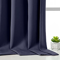 Patin Solid Thermal Window Curtains 2 Panels, Dual Rod Pocket