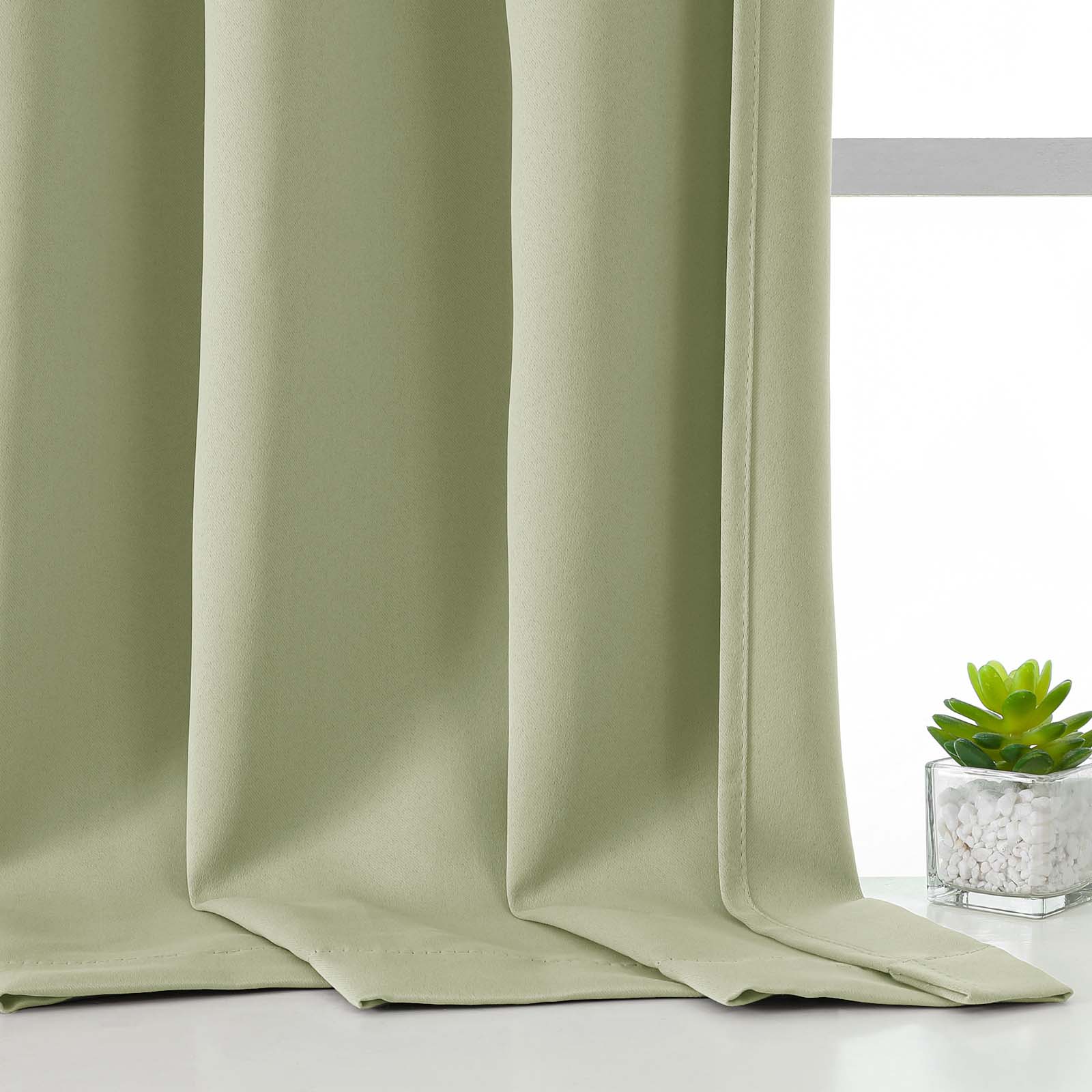 Patin Solid Thermal Window Curtains 2 Panels, Dual Rod Pocket
