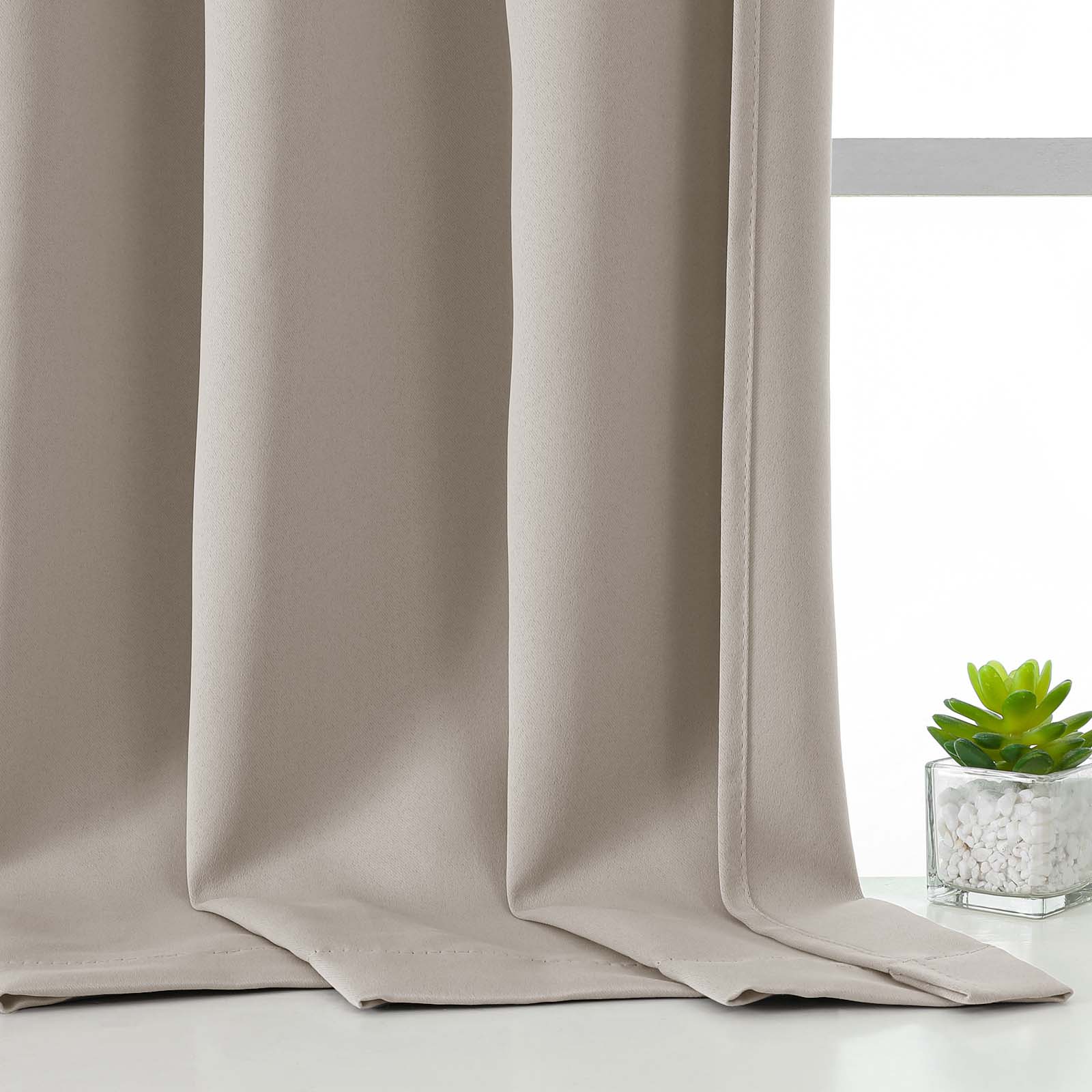 Patin Solid Thermal Window Curtains 2 Panels, Dual Rod Pocket