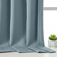Patin Solid Thermal Window Curtains 2 Panels, Dual Rod Pocket