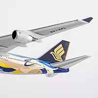 Singapore Airlines 747-400 9V-SPL - Tropical livery