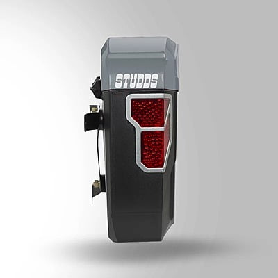 STUDDS SIDE BOX EXPLORER WITH UNIVERSAL FITMENT CLAMPS GUN GREY