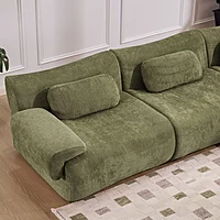Modular Chenille Sofa Set with Armchair