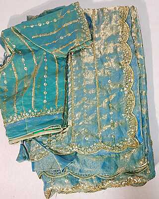 D65:Ready To Ship Beautiful Space Silk Saree With Stitched Blouse