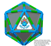 Full Dice - Disc Golf-Teal-LimeGreen-LightSlateGray