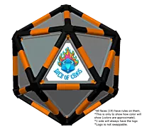 Full Dice - Disc Golf-Black-DarkOrange-LightSlateGray