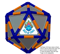 Full Dice - Table Tennis-Blue-DarkOrange-LightSlateGray